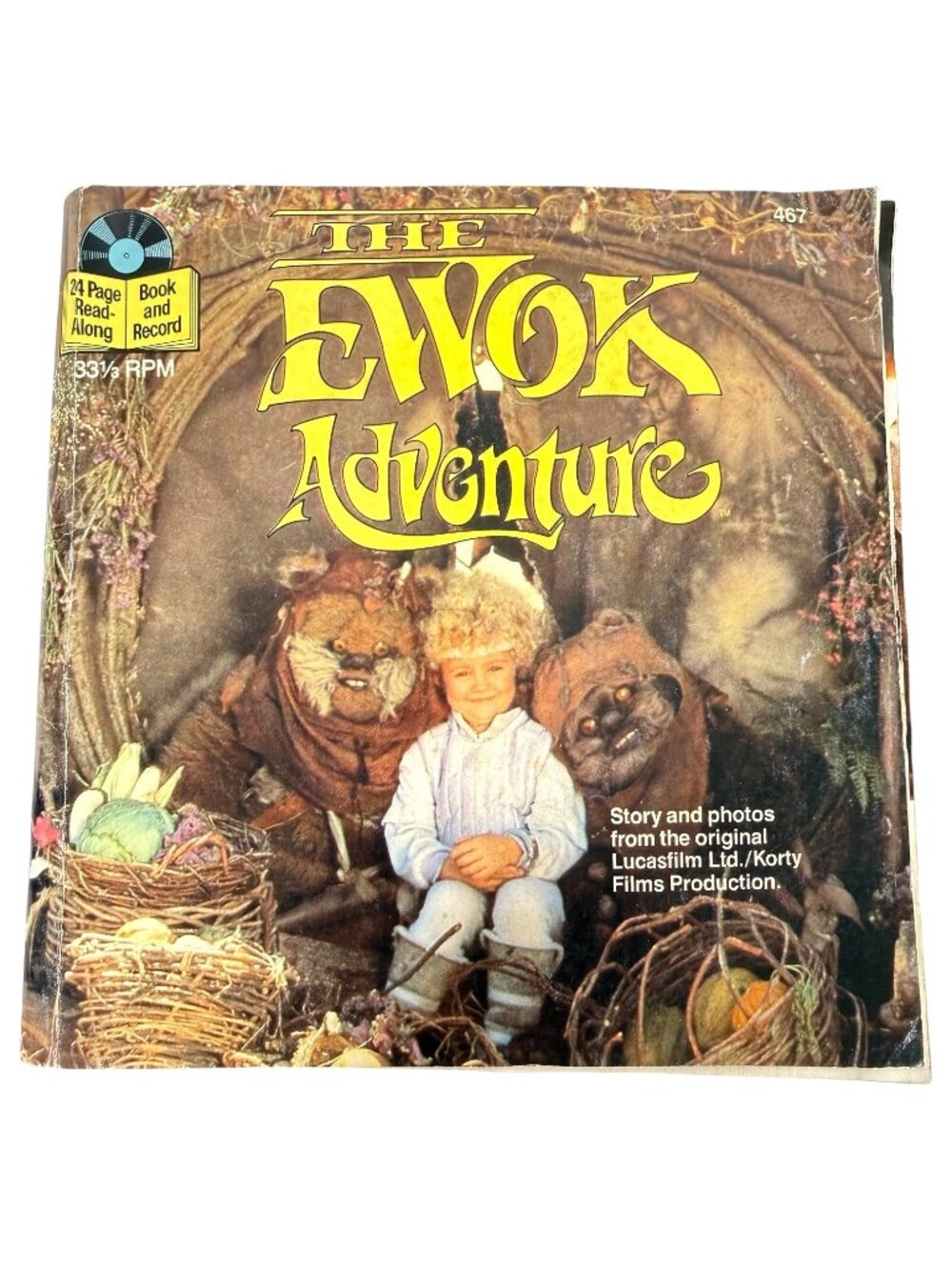 The Ewok Adventure Read Along Book Record Vinyl 33 1/3 RPM 1984 Star Wars Tested